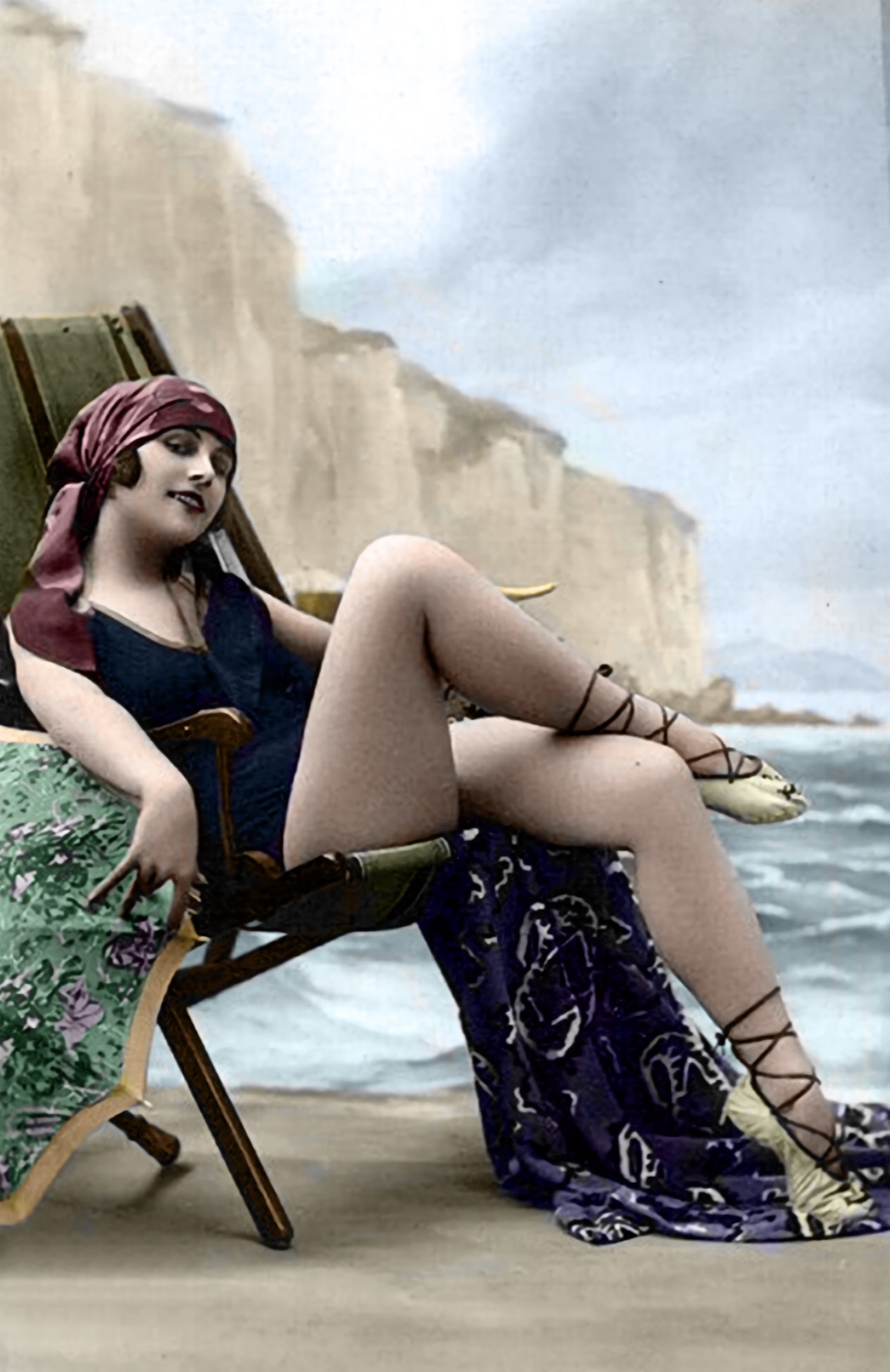 Flapper on the beach, Circa 1920s 